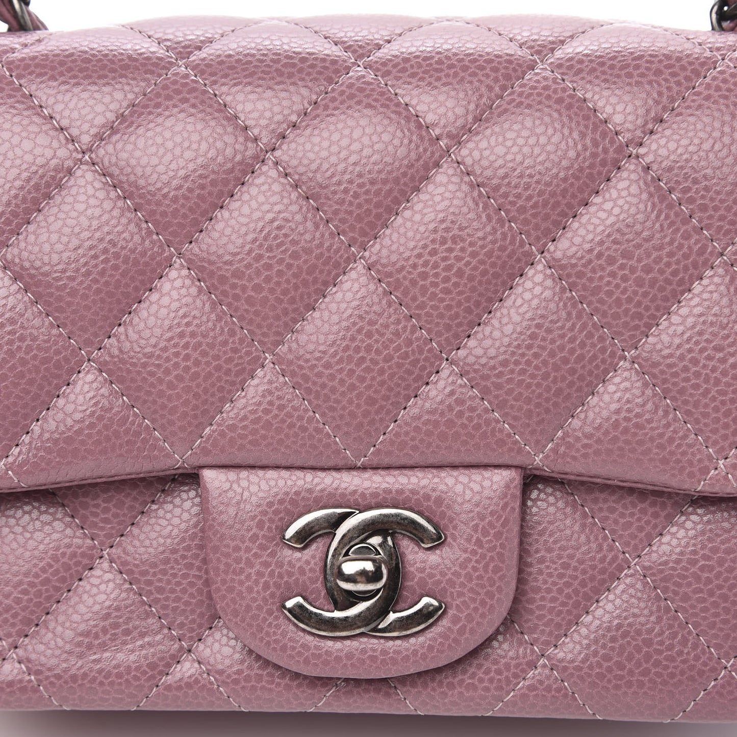 Caviar Quilted Mini Square Flap Pink