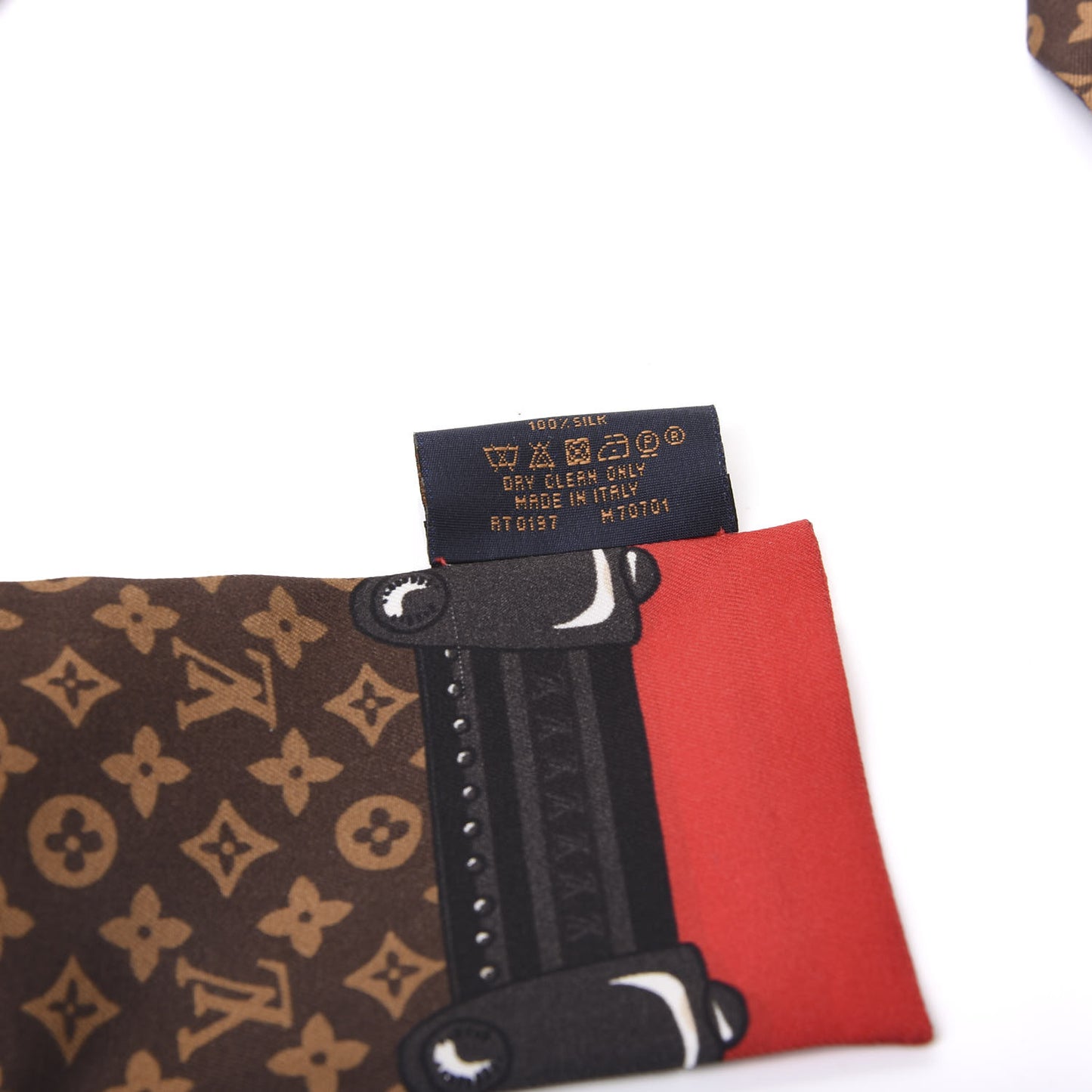 Silk Monogram Jaguar Animalle Bandeau Scarf Marron