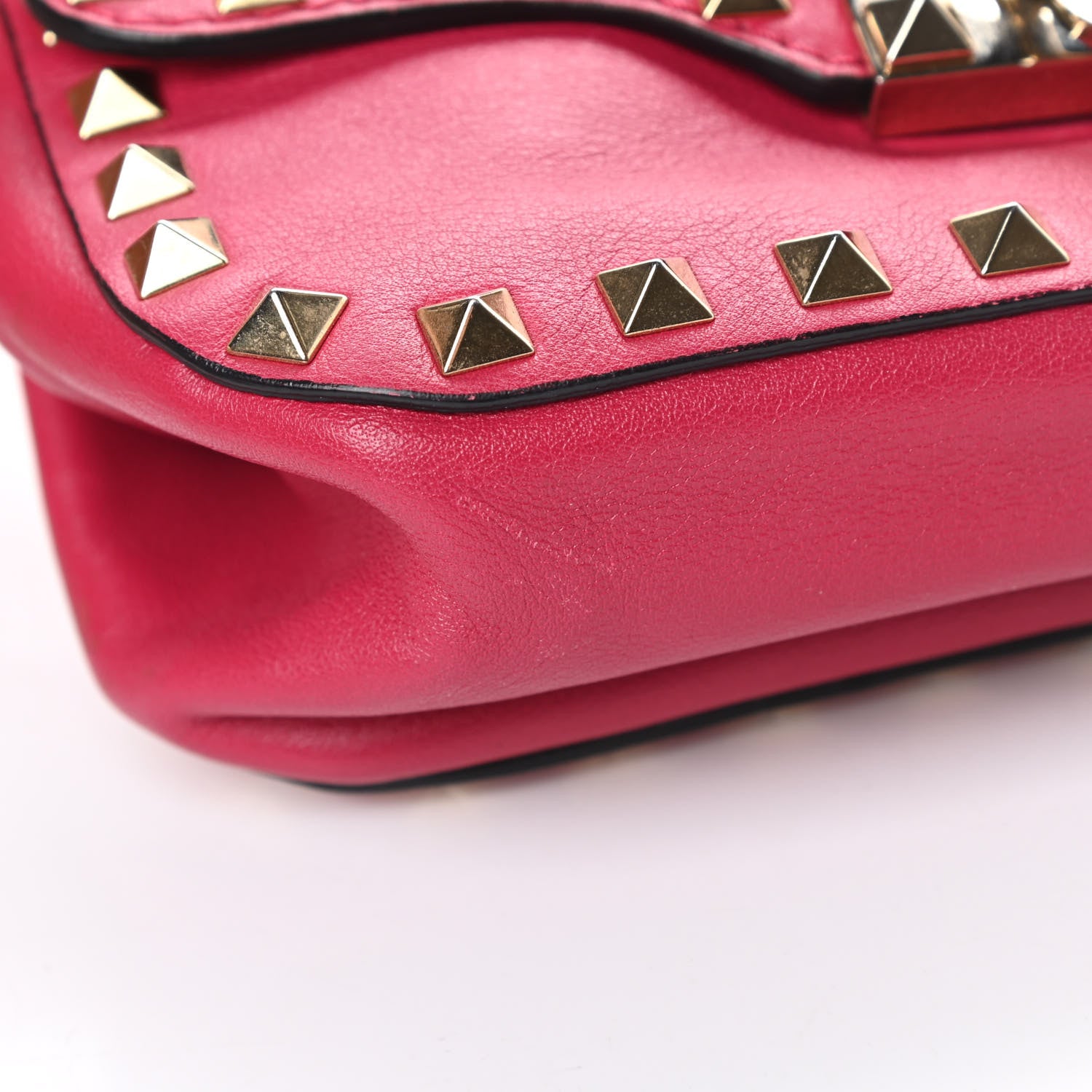 Valentino Garavani Vitello Mini Rockstud Flap Saddle Crossbody Bag Cyclamin 14 of 15