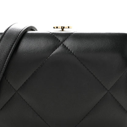 Chanel Lambskin Quilted Clutch With Chain Black 8 of 12