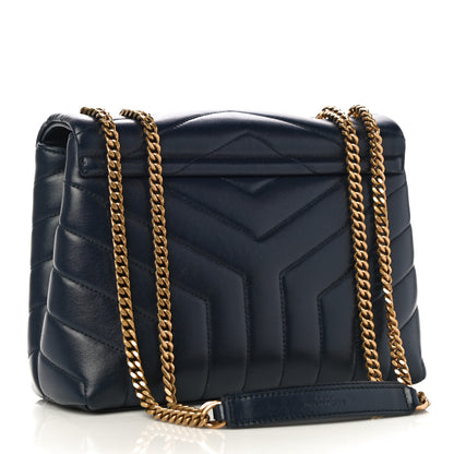 Saint Laurent Calfskin Y Quilted Monogram Small Loulou Chain Satchel Denim Brut 3 of 10