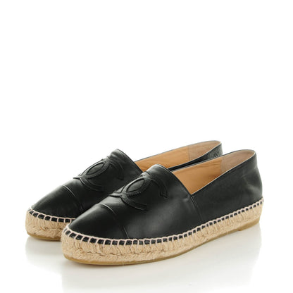 Chanel Lambskin CC Espadrilles 40 Black 3 of 9