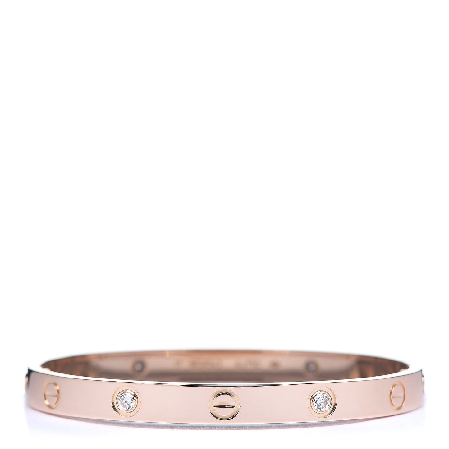 18K Pink Gold 4 Diamond LOVE Bracelet 17