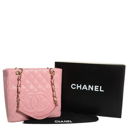 Chanel Caviar Quilted Petit Shopping Tote PST Pink 5 of 8
