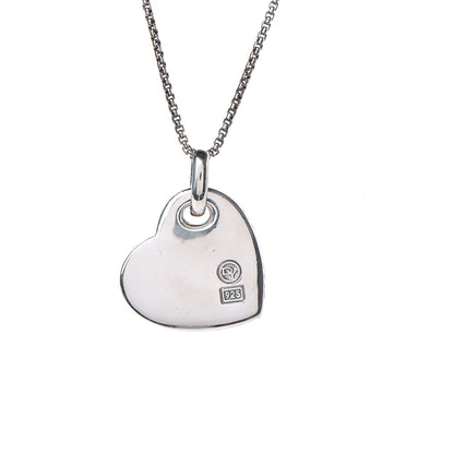 David Yurman Sterling Silver Diamond Mother of Pearl Heart Pendant Necklace 7 of 7