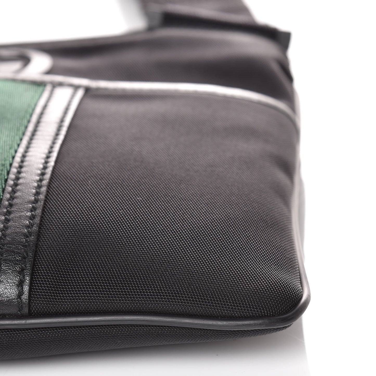 Nylon Web Interlocking G Messenger Bag Black