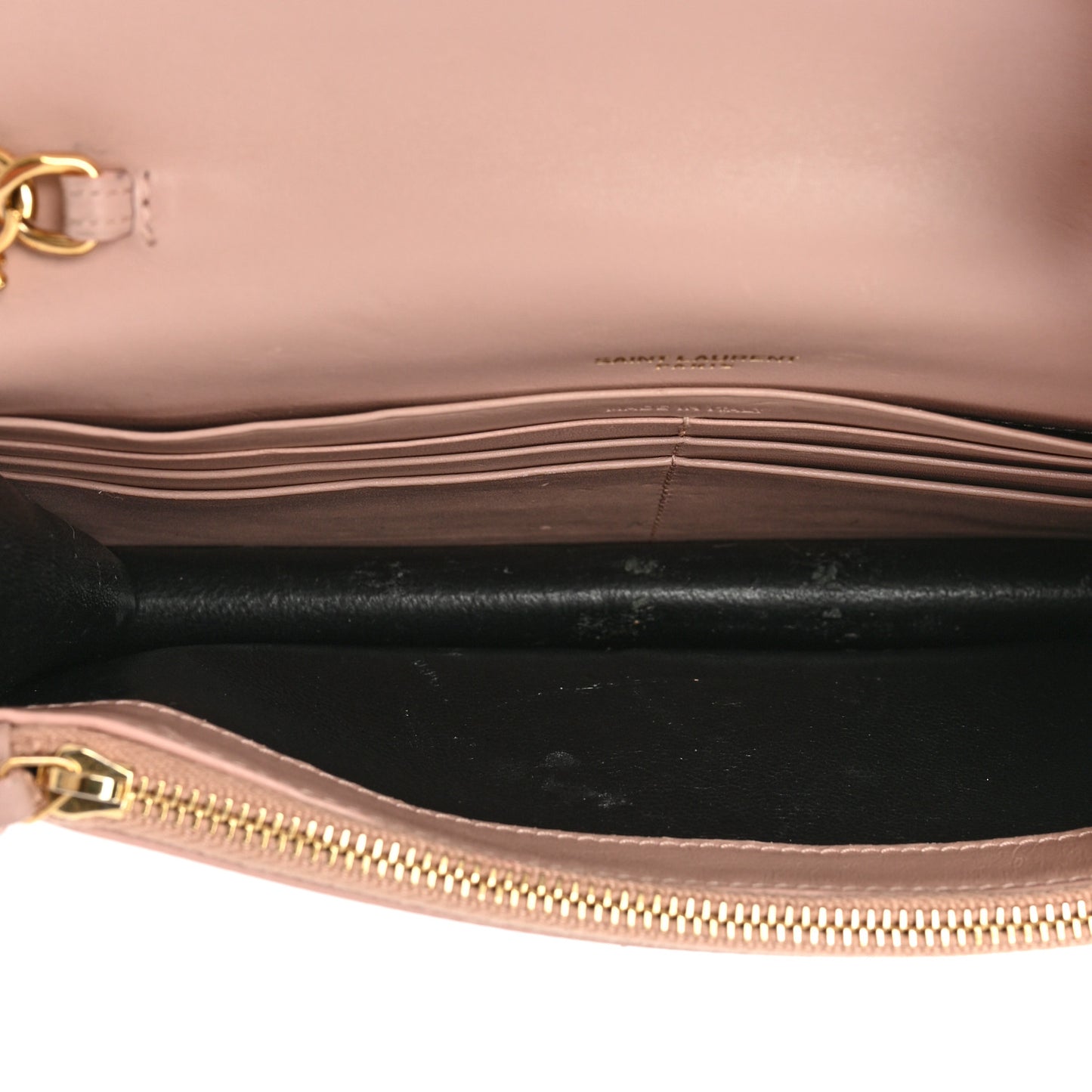 Smooth Calfskin Classic Monogram Kate Tassel Chain Wallet Pale Pink