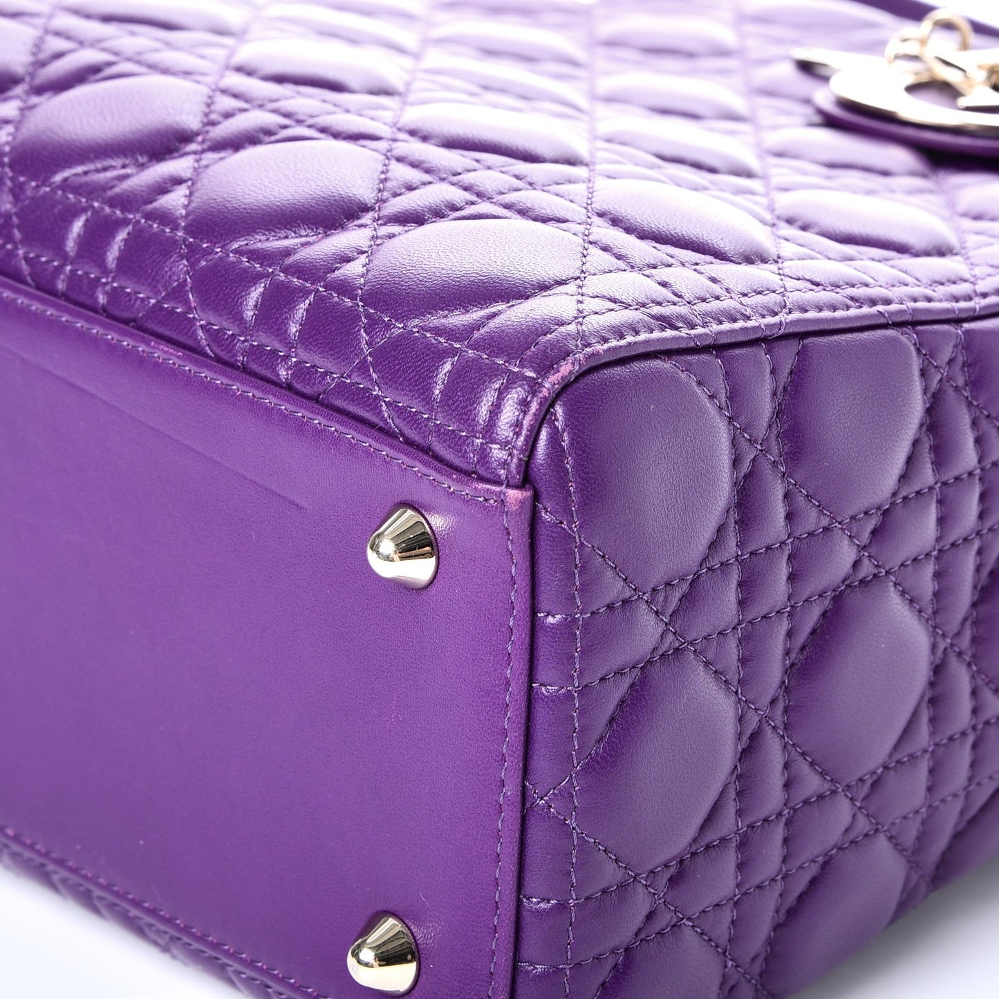 Lambskin Cannage Large Lady Dior Purple