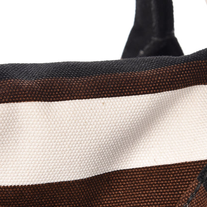 Prada Canvas Canapa Righe Striped Top Handle Satchel Tabacco 10 of 11