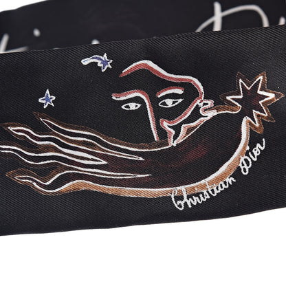 Christian Dior Silk L'Hiver Mitzah Scarf Black 9 of 9