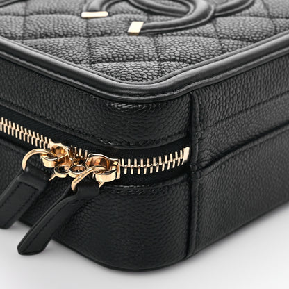 Chanel Caviar Quilted Small CC Filigree Vanity Case Black 4 of 9