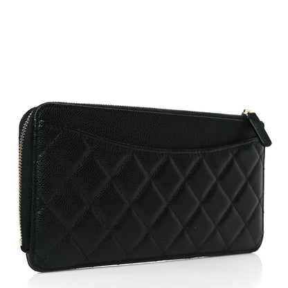 Chanel Caviar Quilted Flap Zip Pouch Black 3 of 8