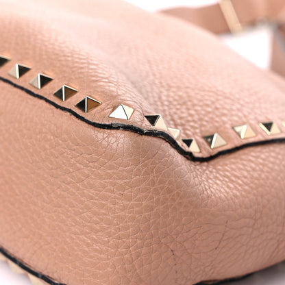 Valentino Garavani Pebbled Calfskin Small Rockstud Flip-Lock Messenger Bag Soft Noisette 8 of 23