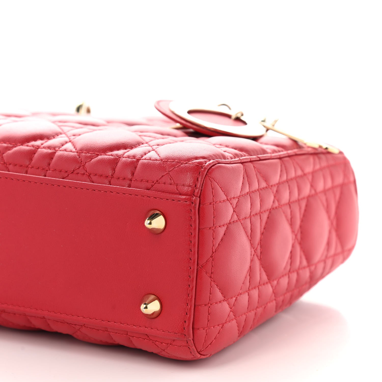 Christian Dior Lambskin Cannage Small My Lady Dior Red 6 of 12