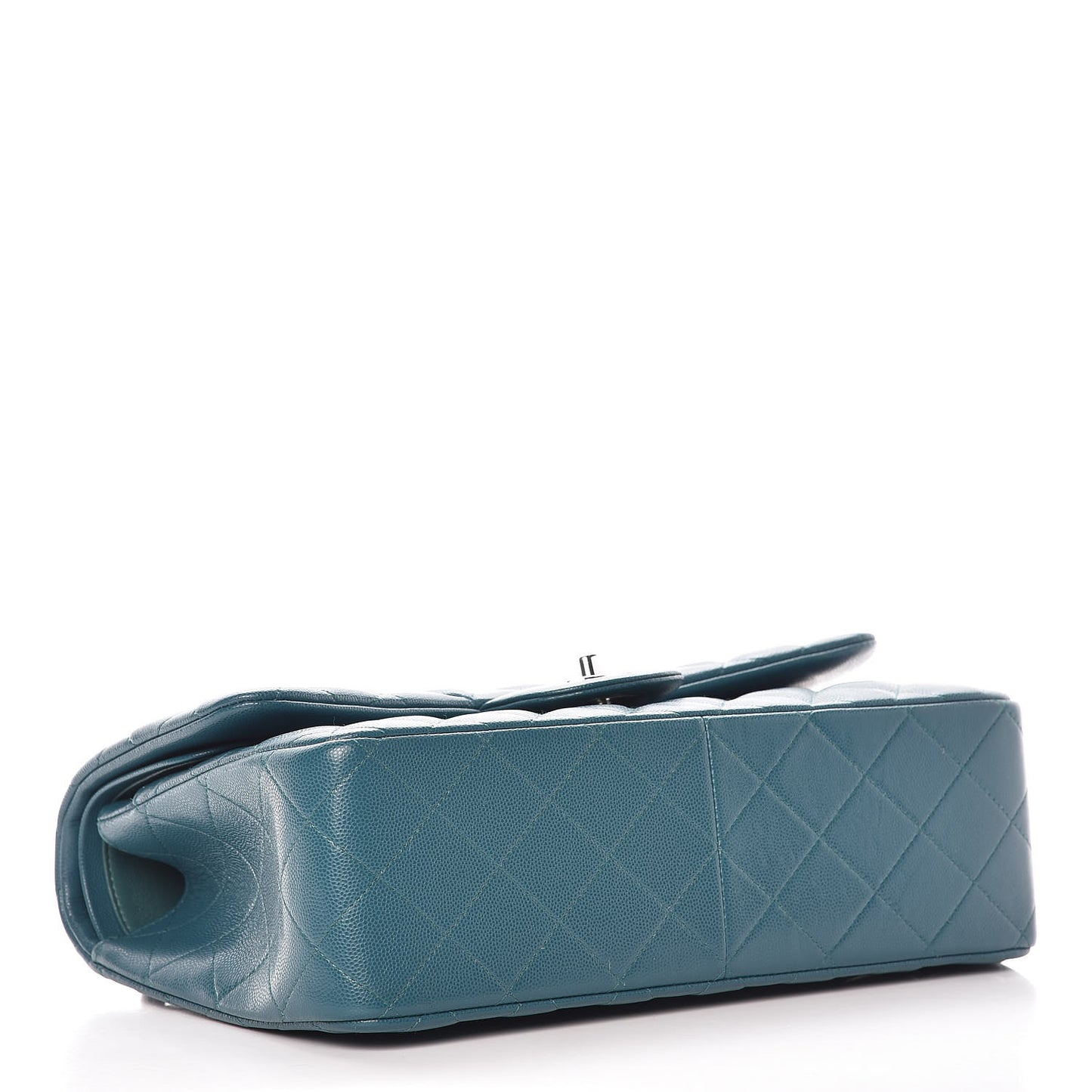 Caviar Quilted Jumbo Double Flap Dark Turquoise