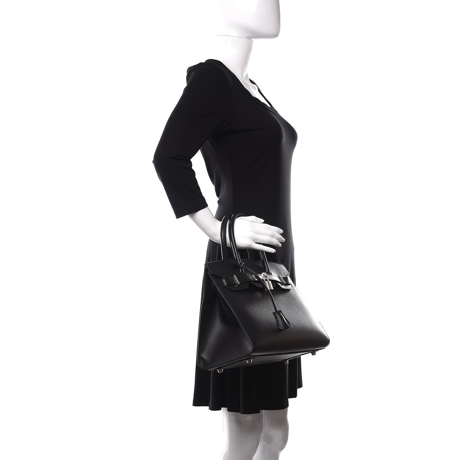 Hermes Madame Calfskin Birkin Sellier 30 Black 2 of 12