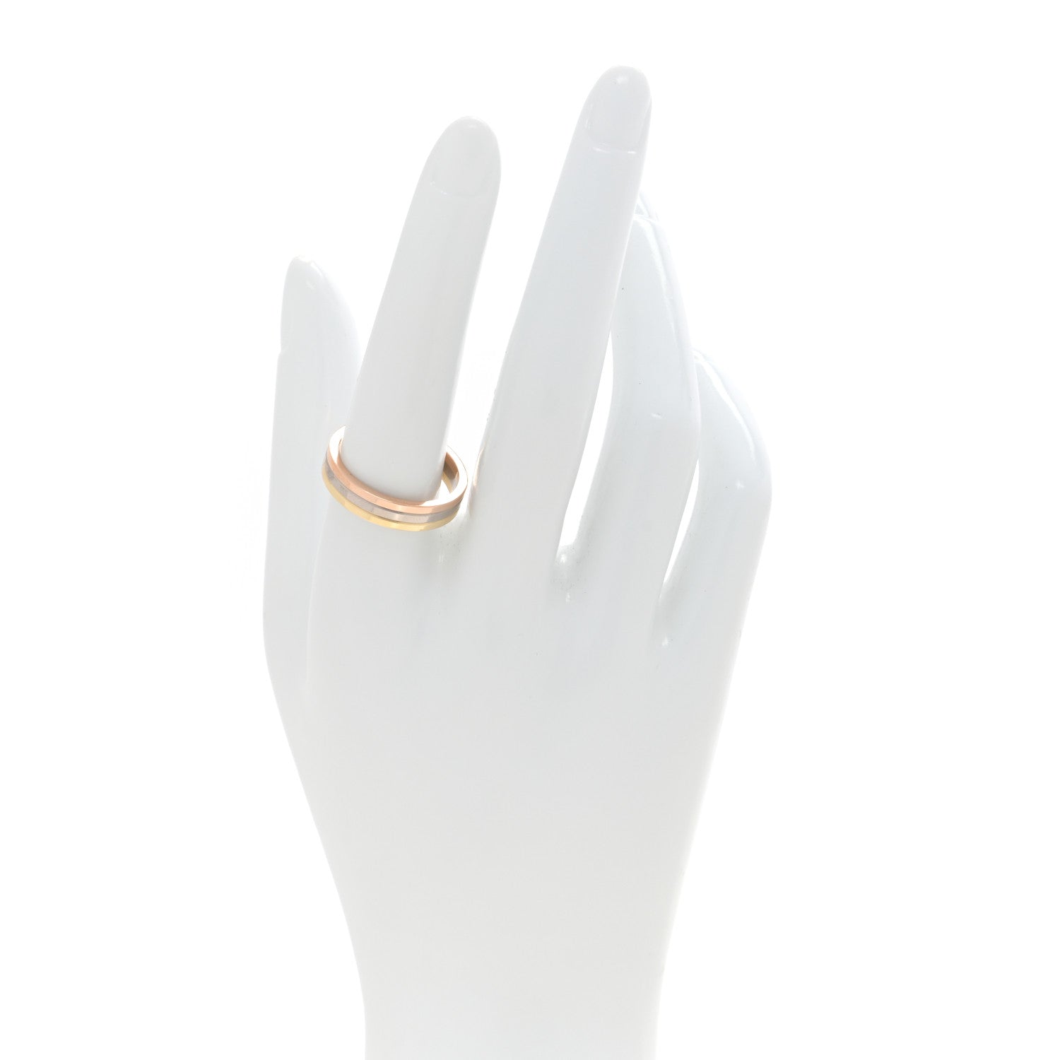 Cartier 18K Pink White Yellow Gold 4.8mm Vendome Louis Cartier Wedding Band Ring 58 8.25 2 of 6