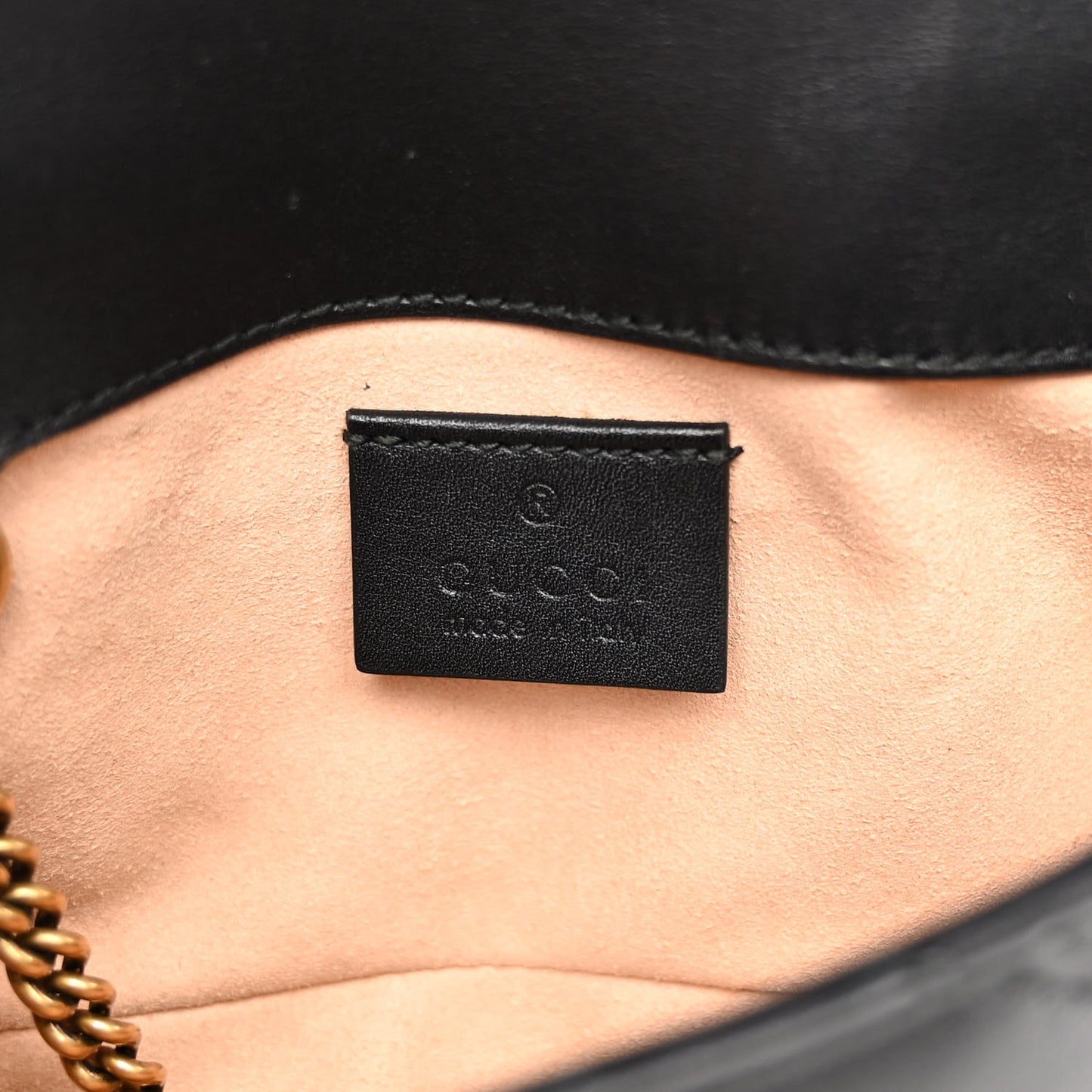 Calfskin Matelasse Super Mini GG Marmont Shoulder Bag Black