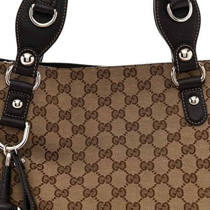 Gucci Monogram Medium Icon Bit Tote Dark Brown 8 of 10