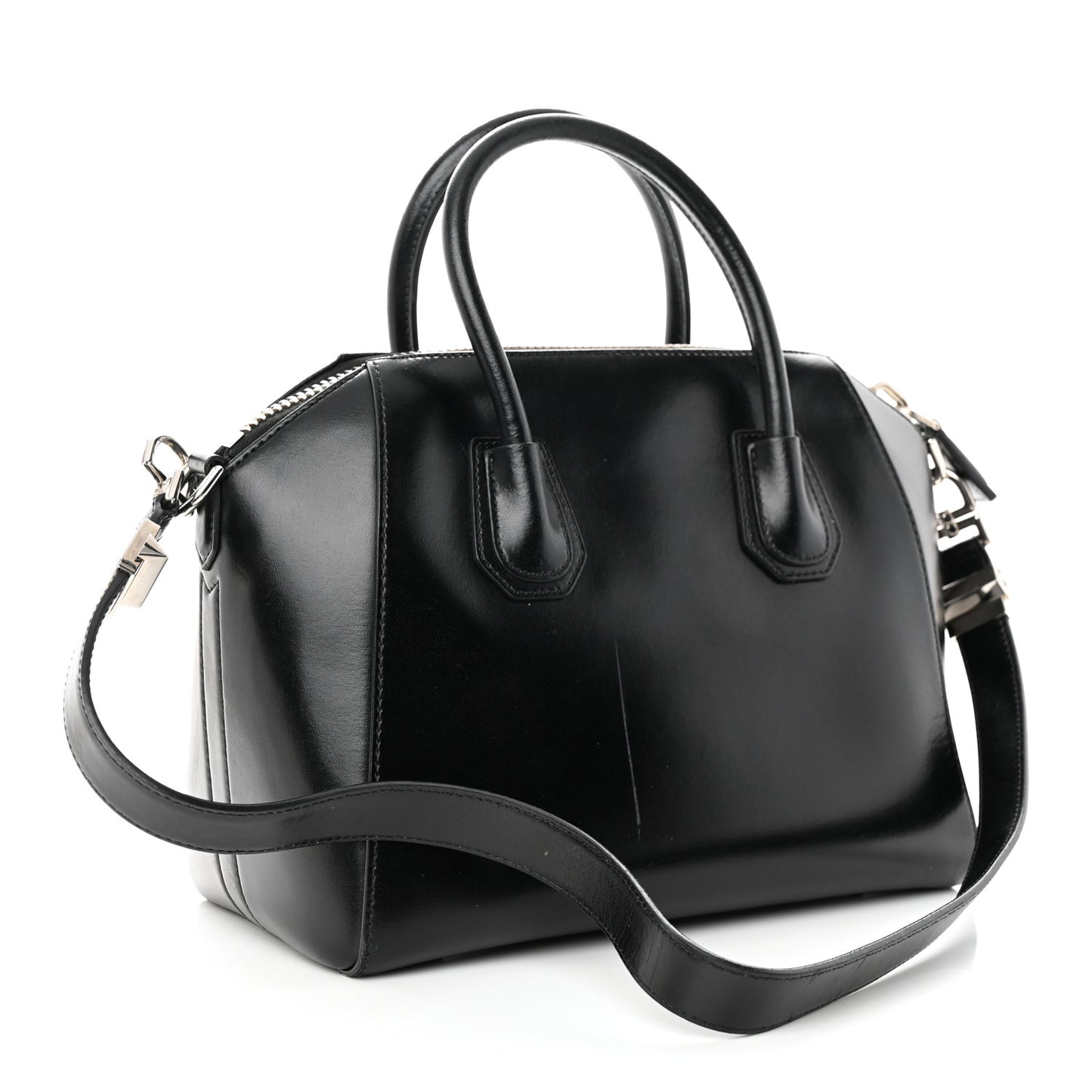 Shiny Lord Calfskin Small Antigona Black