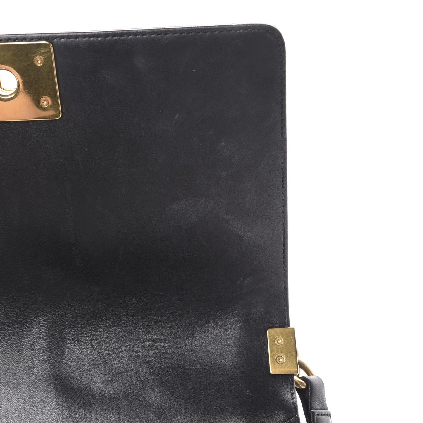 Lambskin Quilted Medium Boy Flap Black