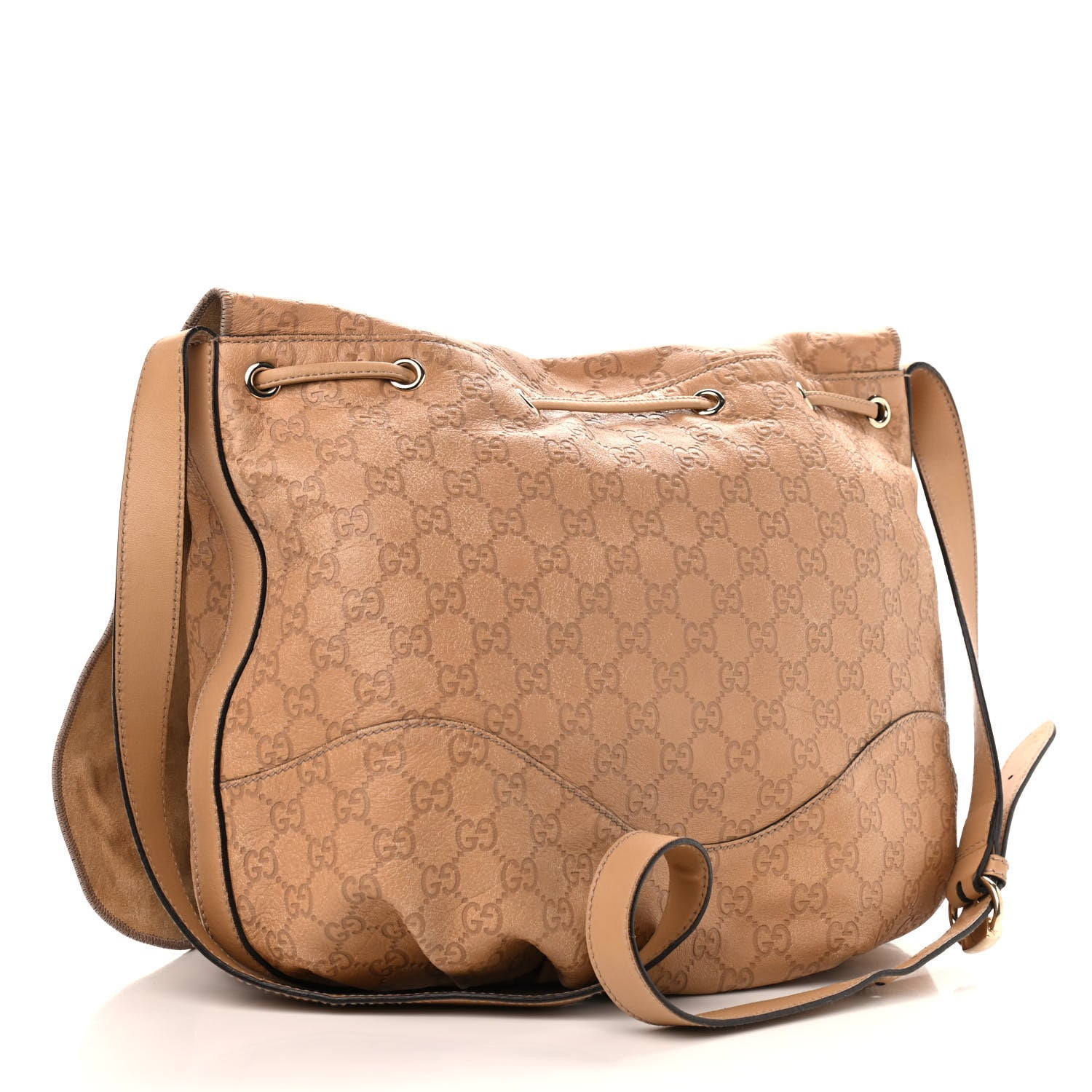 Gucci Guccissima Tribeca Messenger Bag Beige 2 of 16
