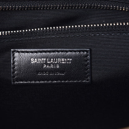 Saint Laurent Grain De Poudre Large Tri-Quilt Monogram Satchel Dark Beige 6 of 10