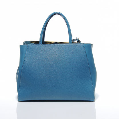 Fendi Vitello Elite Medium 2Jours Tote Turquoise 7 of 9