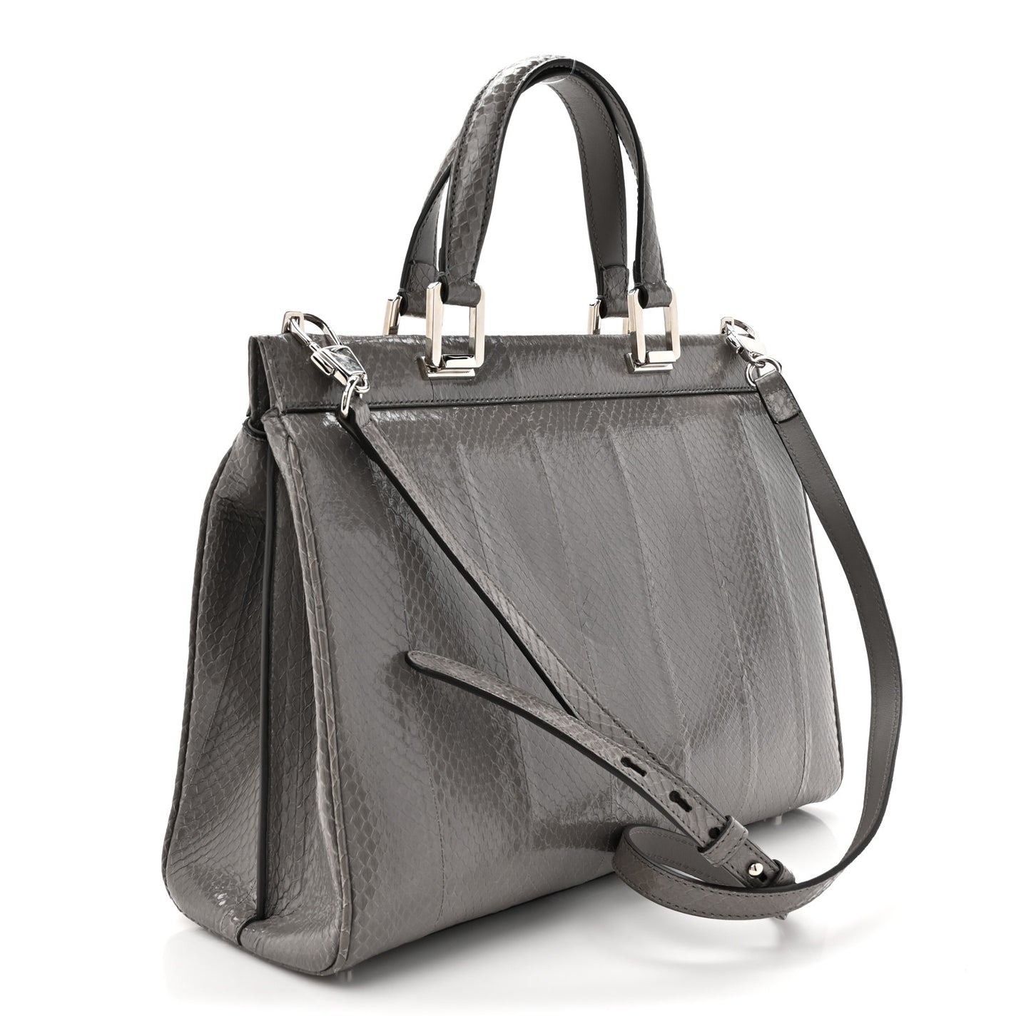 Elaphe Medium Zumi Top Handle Bag Dusty Grey
