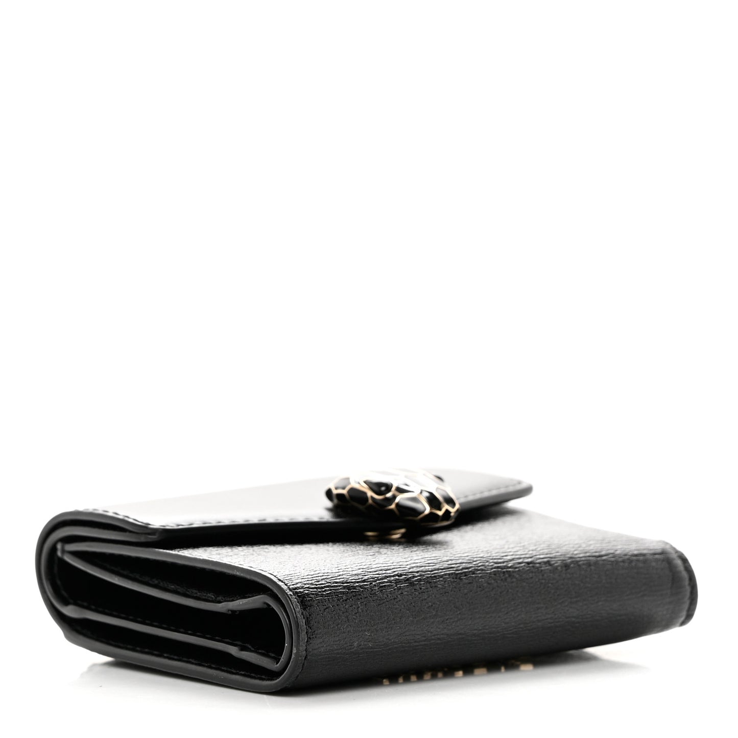 Calfskin Goatskin Serpenti Forever Wallet Black