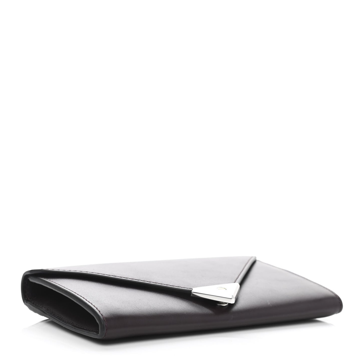 Calfskin Prisma Skeletal Envelope Wallet Oxblood