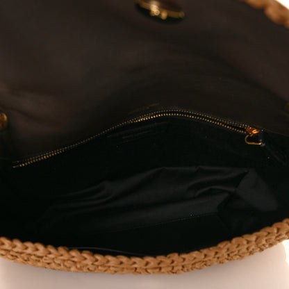 Saint Laurent Raffia Calfskin Monogram Medium Niki Chain Satchel Tan 4 of 8