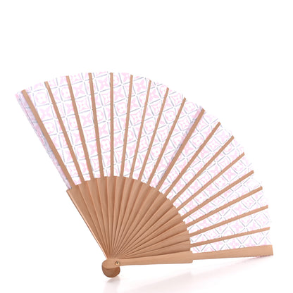 Louis Vuitton Sycamor Wood Cotton Monogram Tile Fan Fuschia 2 of 5
