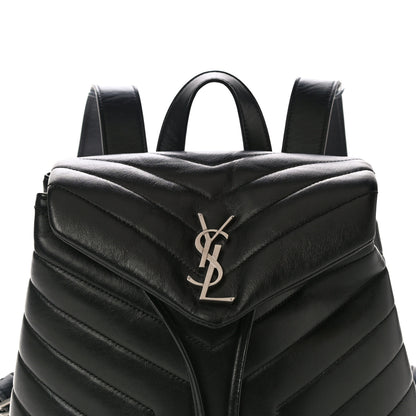 Saint Laurent Calfskin Y Quilted Monogram Small Loulou Backpack Black 9 of 13
