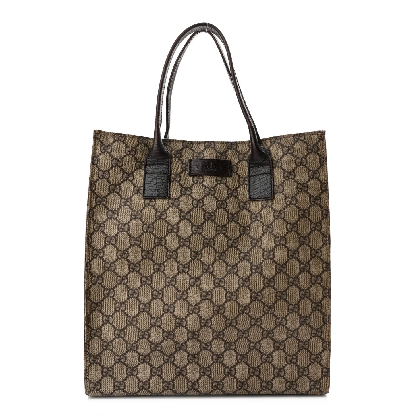 GG Plus Monogram Small Vertical Tote Dark Brown