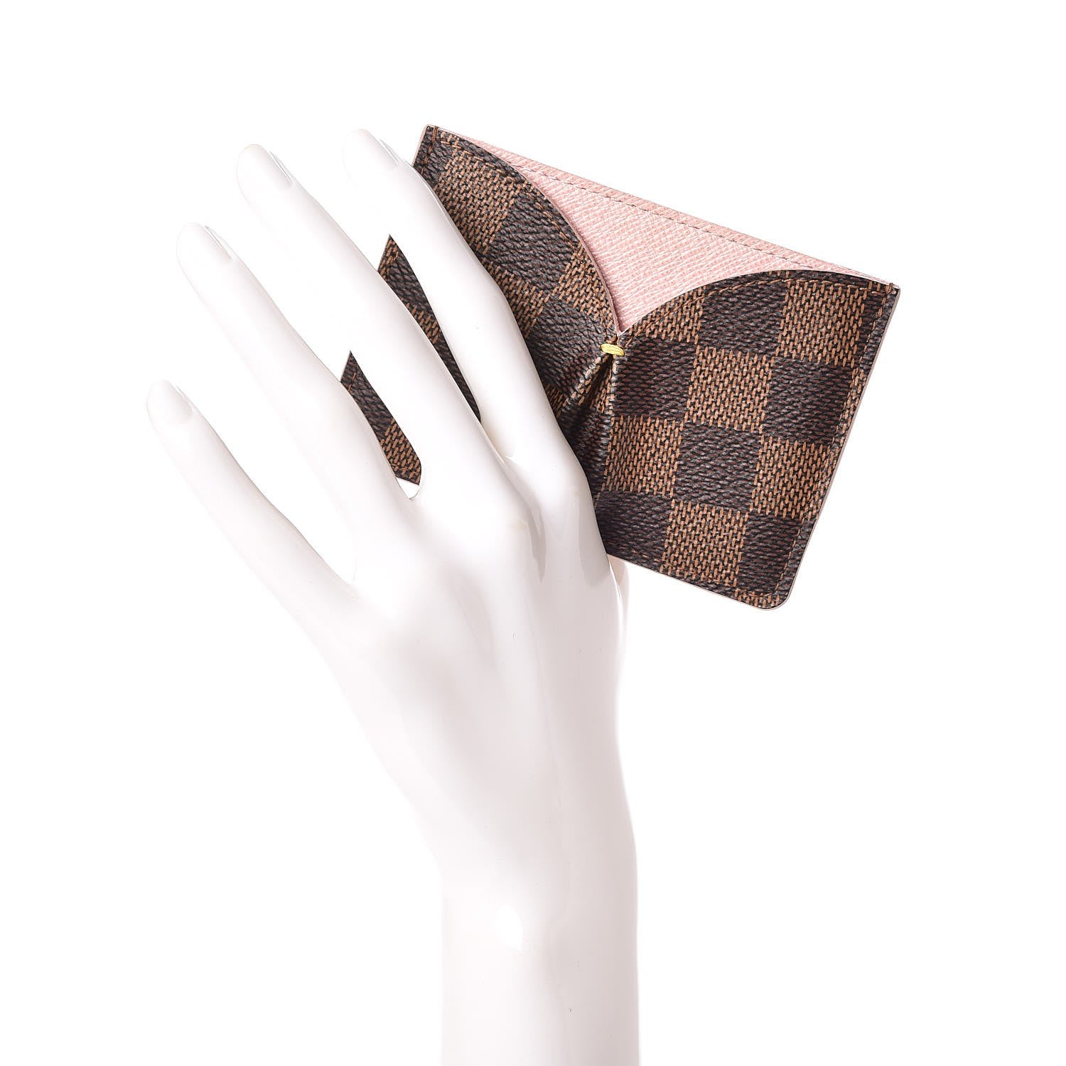 Louis Vuitton Damier Ebene Caissa Card Holder Rose Ballerine 2 of 8