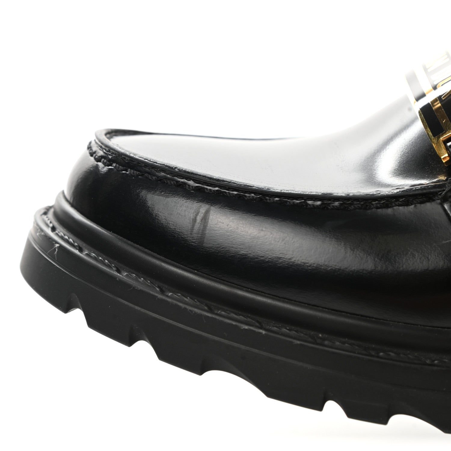 Christian Dior Brushed Calfskin Dior Code Lug Sole 15mm Loafers 35.5 Black 9 of 11