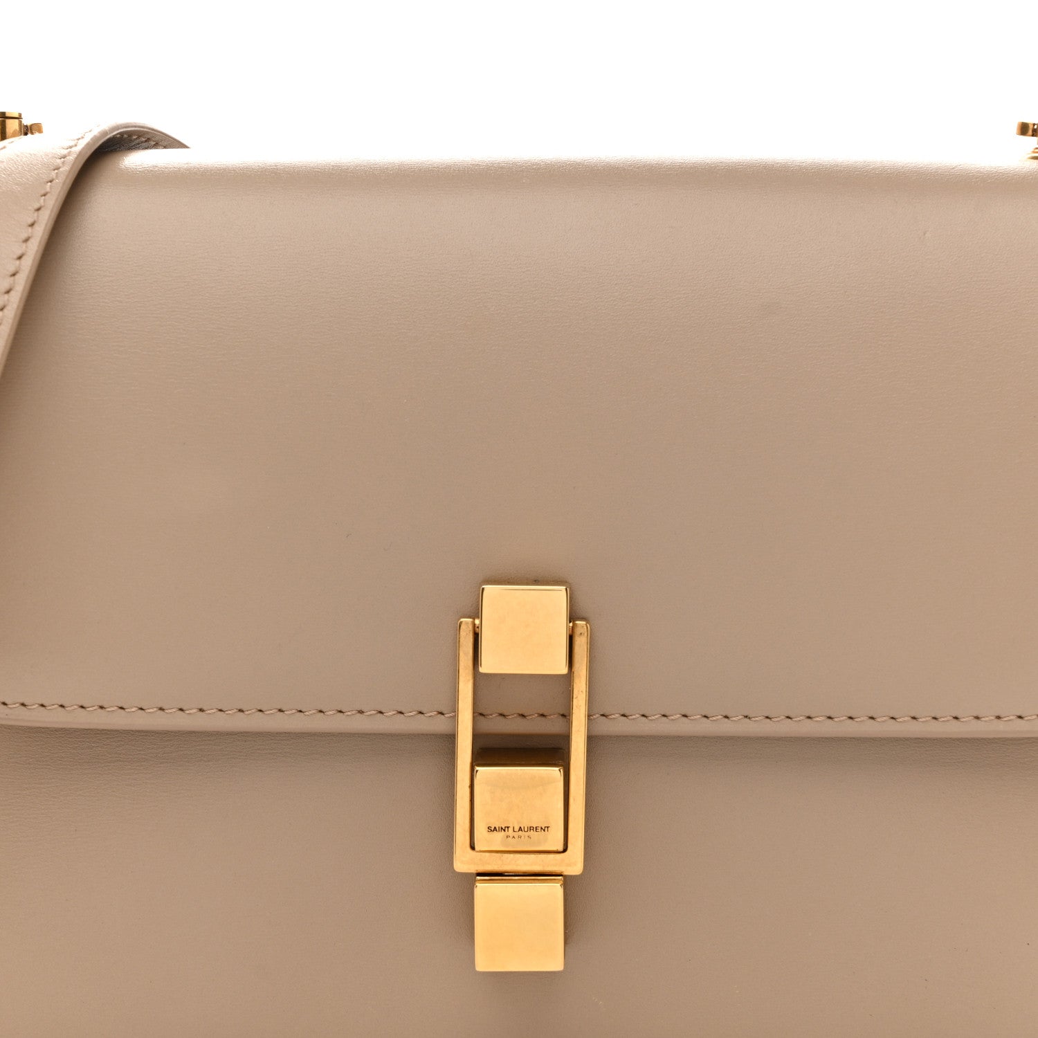 Saint Laurent Smooth Calfskin Le Carre Satchel Dark Beige 8 of 17