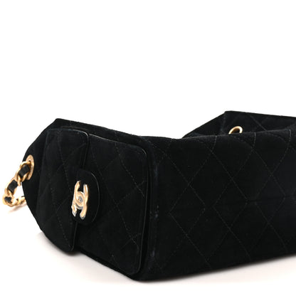 Chanel Suede Quilted Mini Chanel 25 Handbag Black 9 of 11
