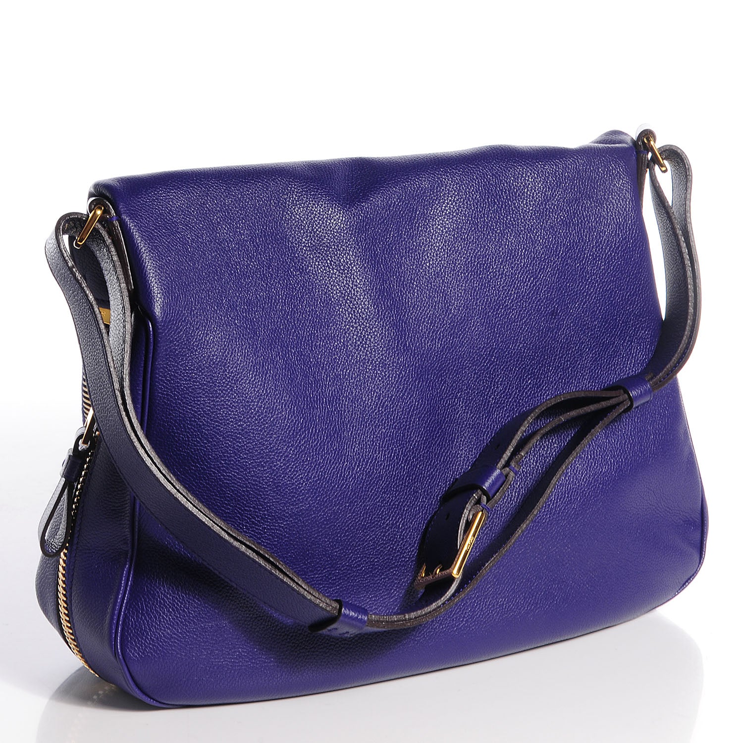 Tom Ford Pebbled Calfskin Large Jennifer Purple 3 of 10