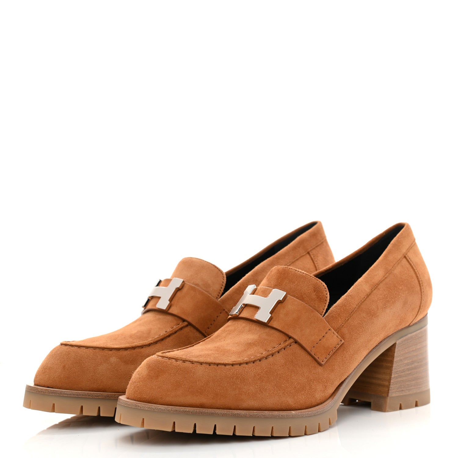 Hermes Suede Goatskin Womens Foch 60 Pumps 36 Naturel 3 of 8