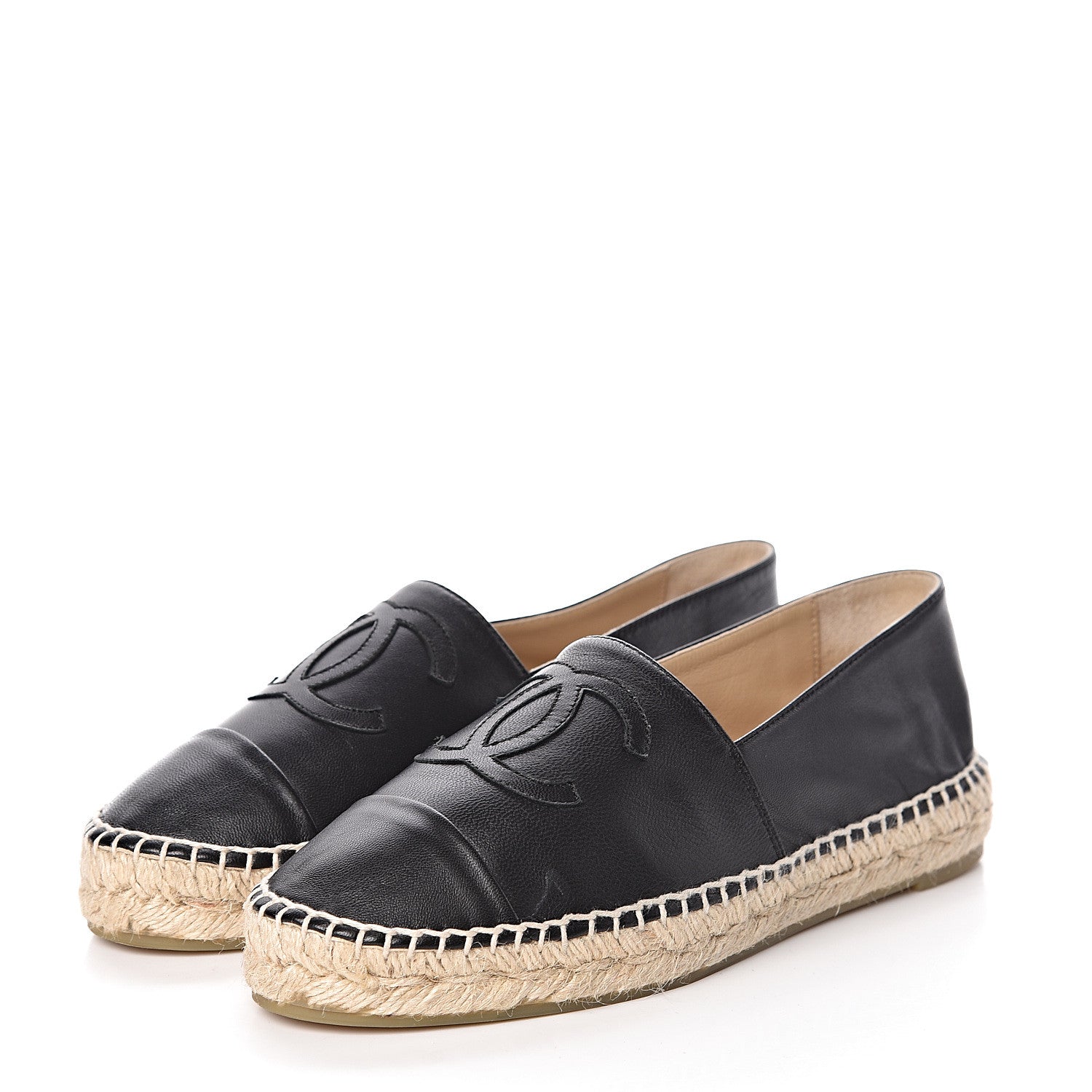 Chanel Lambskin CC Espadrilles 36 Black 3 of 11