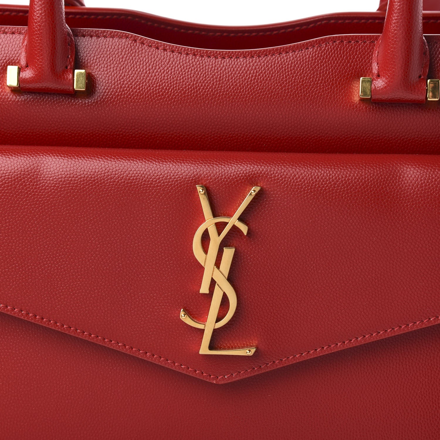 Saint Laurent Grain De Poudre Medium Uptown Tote Rouge Eros 10 of 10
