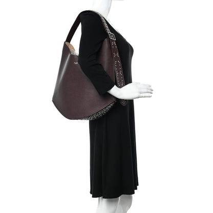 Alaia Calfskin Studded Medium Gail Shoulder Bag Almandite 2 of 12