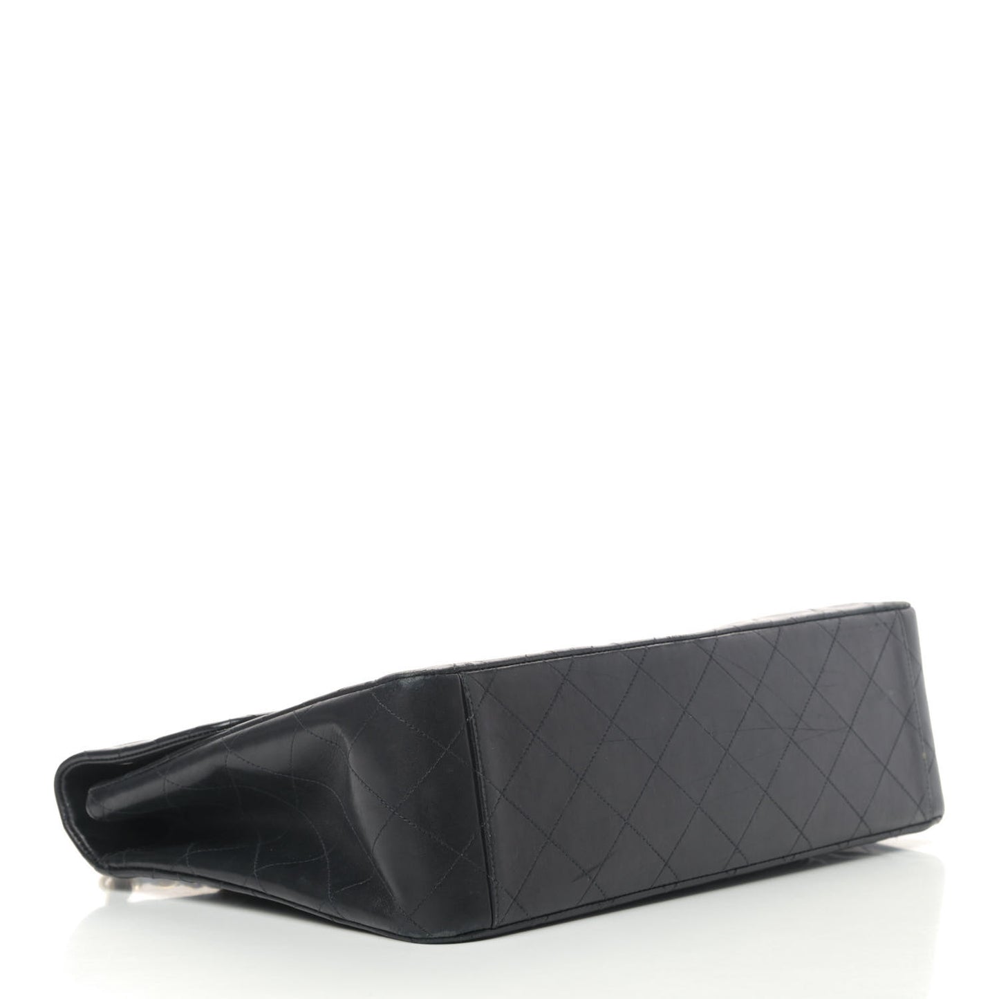 Lambskin Quilted XL Jumbo Single Flap Black