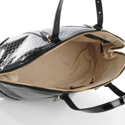Gucci Patent Microguccissima Large Nice Top Handle Dome Bag Black 5 of 8