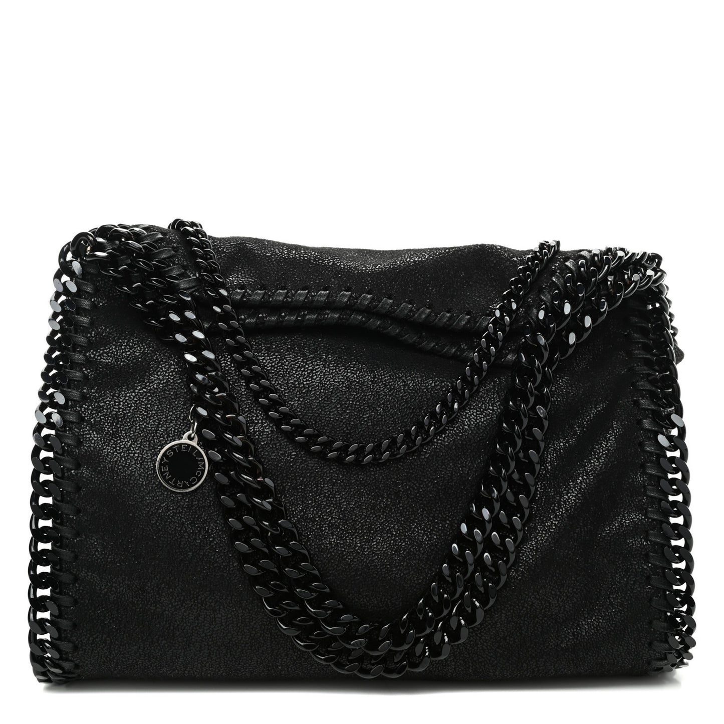 Shaggy Deer Mini Falabella Fold Over Tote Black