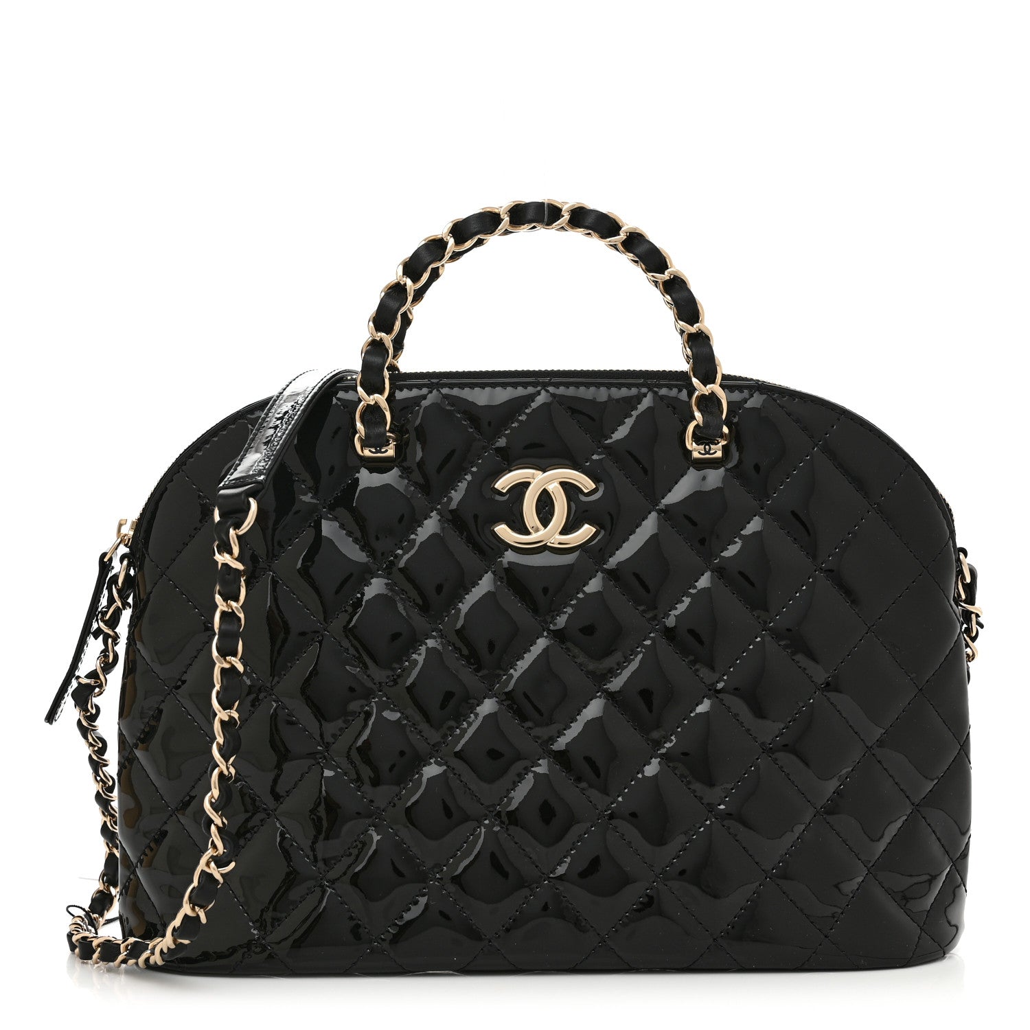 Chanel Patent Quilted Shiny Coco Small Shopping Bag Black 1 of 11