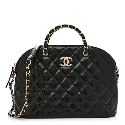 Chanel Patent Quilted Shiny Coco Small Shopping Bag Black 1 of 11