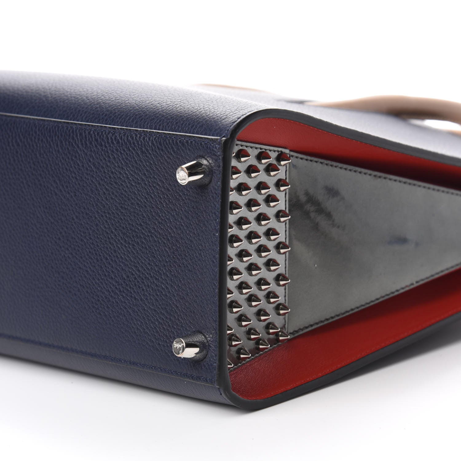 Christian Louboutin Calfskin Patent Spiked Medium Paloma Blue 7 of 10